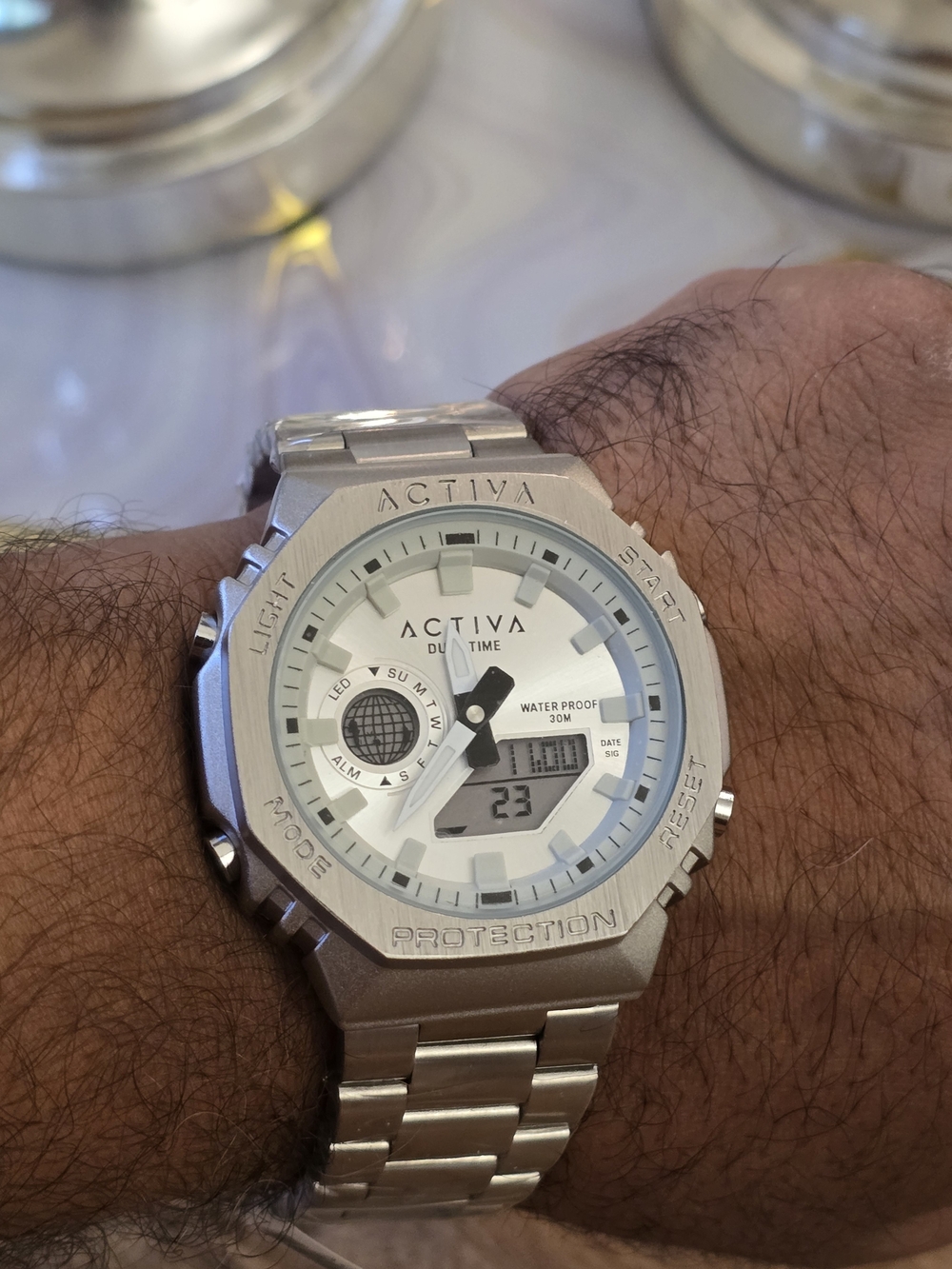 Ativa Stainless Steel Silver Hybrid Smartwatch - Silver